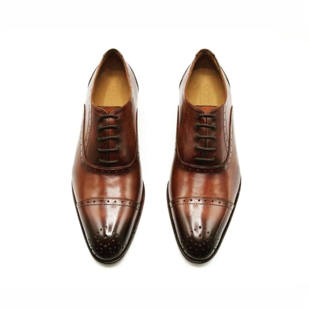 BROWN FULL BROGUE PUNCH LEATHER OXFORD