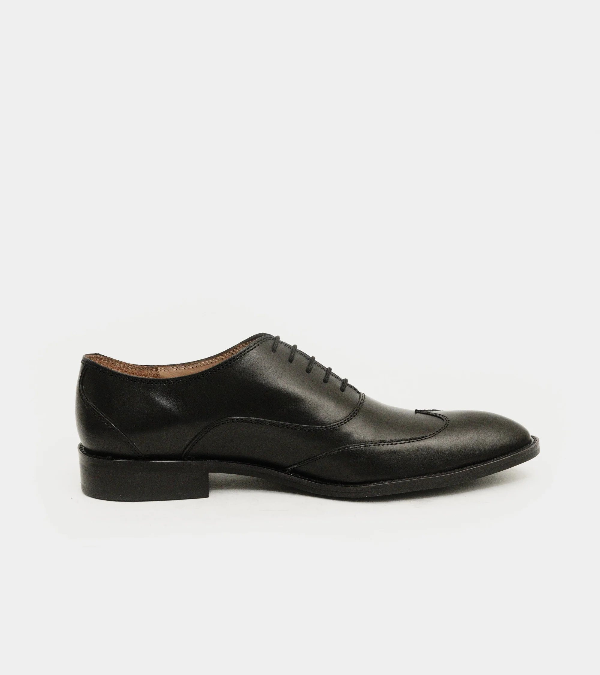 Burnished Black Leather Derby Shoes - Image 3