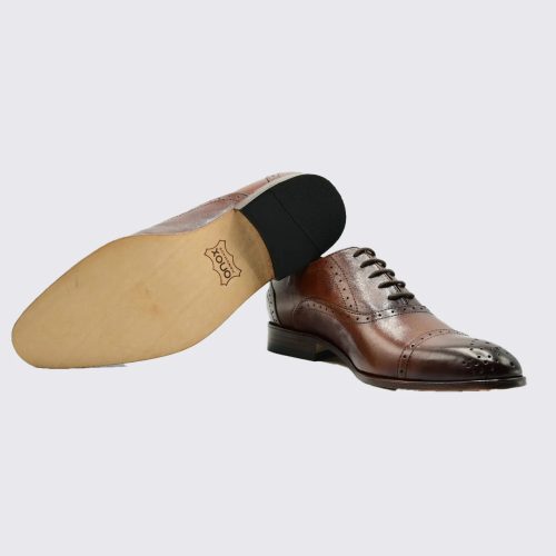 BROWN FULL BROGUE PUNCH LEATHER OXFORD